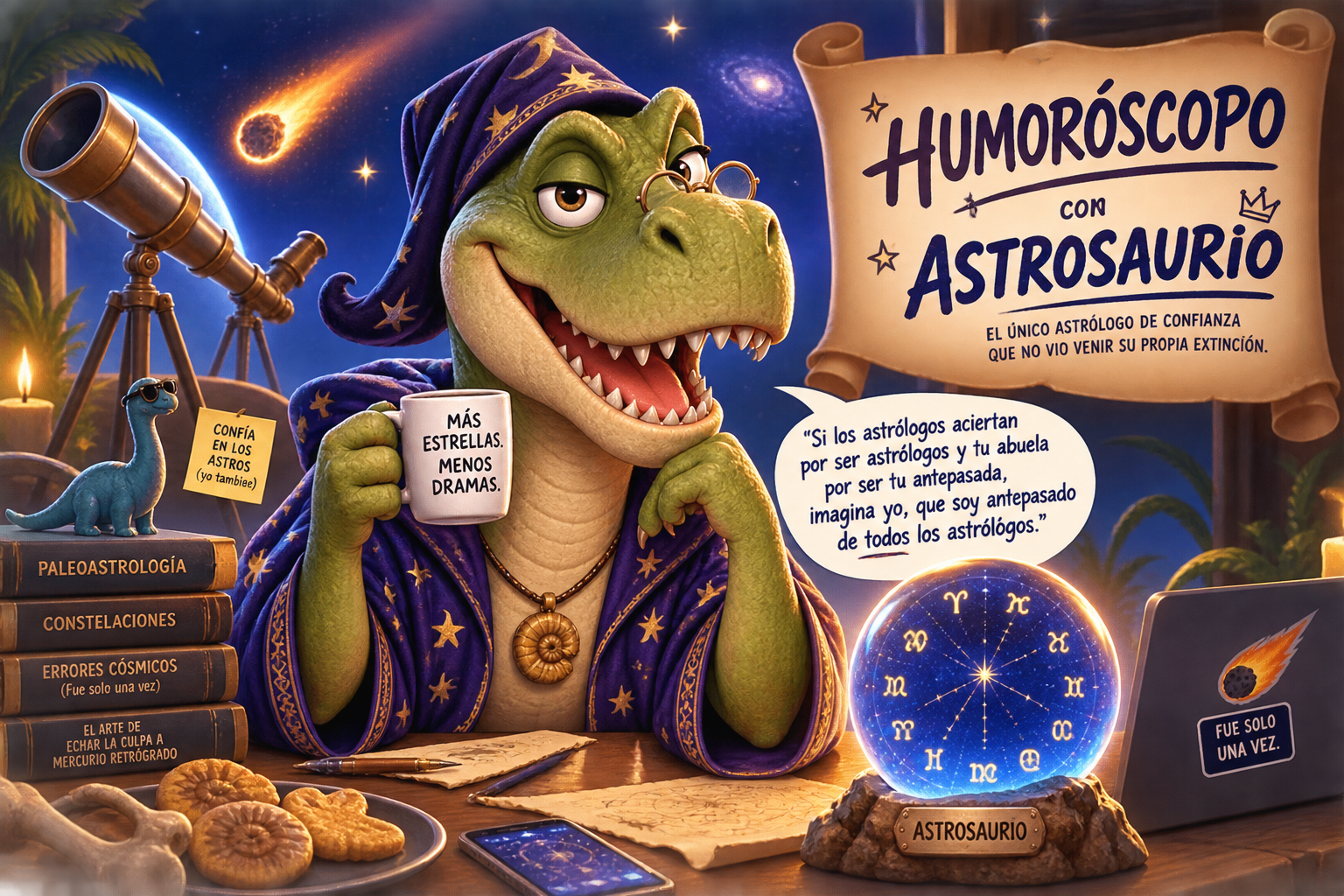 Astrosaurio en su observatorio astral